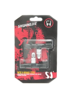 Колодки гальмівні V-brake SHUANGJIE на блістері чорні