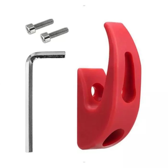 Гачок-вішалка на рульову стійку, червоний - для електросамоката (Xiaomi M365/PRO) фото westvelo.com