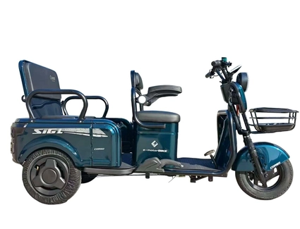 Трицикл Corso «SIG L» SL-070415, двигун 1200W, акумулятор 72V 24Ah літій-марганцево-залізо-фосфатний, зелений, колеса 10"