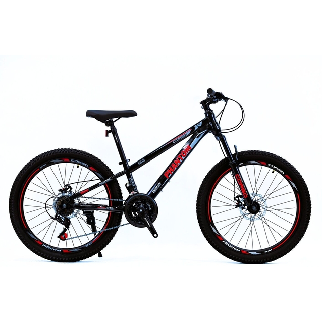 Велосипед 24 ST Corso «PHANTOM» PH-41212 сталь 11", (к-т SunRun) чорно-червоний фото westvelo.com