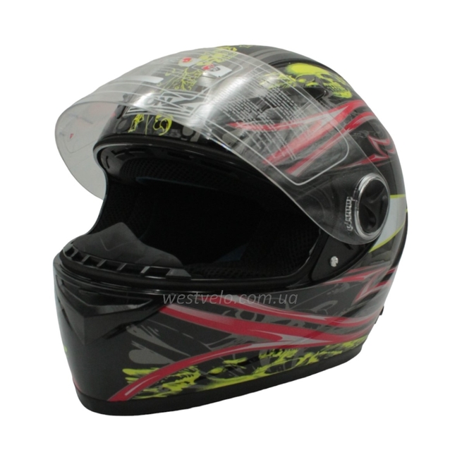 Мото шолом, закритий (XL) "HONZ" Інтеграл OP02, чорний глянцевий фото westvelo.com