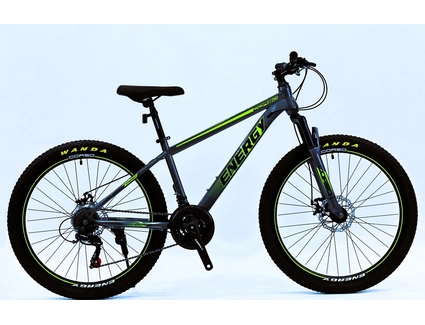 Велосипед 26 ST Corso «ENERGY» EN-26182 сталь 15", (к-т SHIMANO) графітово-салатовий