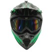 Шолом, закритий крос/ендуро (М) DOT/АТV EDX 025 чорно-зелений глянець з дашком + окуляри фото westvelo.com