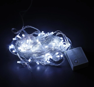 Гірлянда 8 м, 100 лампочок, білий колір світла, 8 режимів, живлення 220V (С 54324)