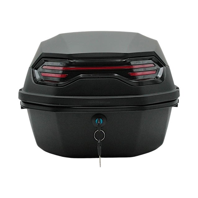 Кофр (багажник) для мотоцикла задній ROBIK 48 (400х400х280) 26L чорний матовий з катафотом фото westvelo.com