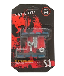Колодки гальмівні V-brake SHEN JILI на блістері чорно-сині
