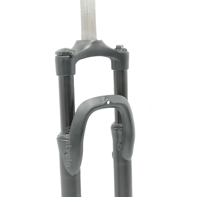 Вилка 24 аморт. безрізьб. CROSSER, локаут, під disk, шток Ø28.6 L-195mm чорна матова, сталева фото westvelo.com