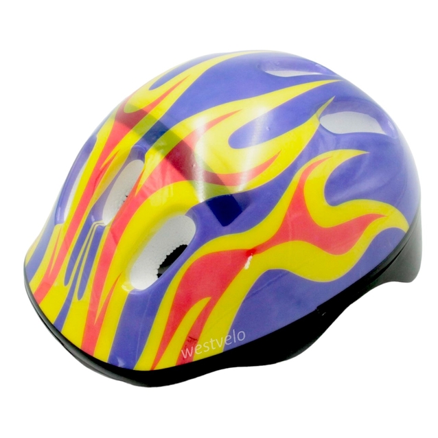 Вело шолом дитячий "Полум'я" синій фото westvelo.com