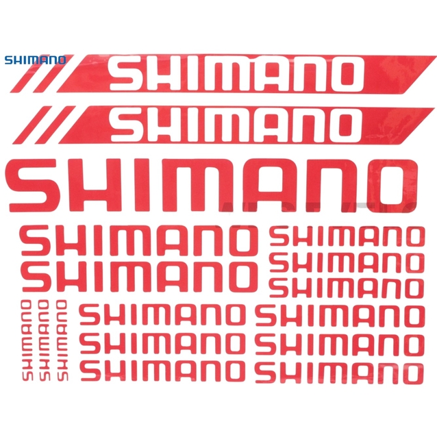 Наклейки SHIMANO білий фон, червоні фото westvelo.com