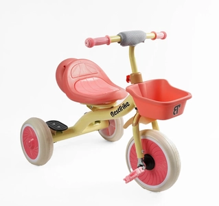 Дитячий велосипед 3-х колісний EVA (піна) Best Trike колеса 10-8, BS-41363 рожевий, сталева рама, УКР.ОЗВУЧУВАННЯ, світло, кошик