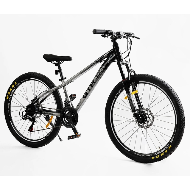 Велосипед 26 AL Corso «GTR-3000» GTR-50044 алюміній 13", (к-т SHIMANO) чорно-сірий фото westvelo.com