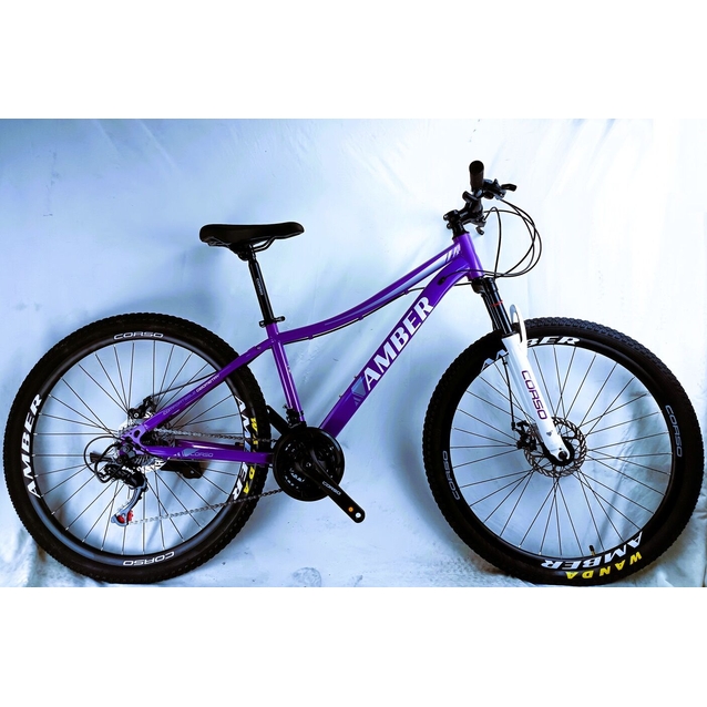 Велосипед 27.5 ST Corso «AMBER» MB-23960 сталь 15", (к-т SHIMANO) фіолетово-білий фото westvelo.com