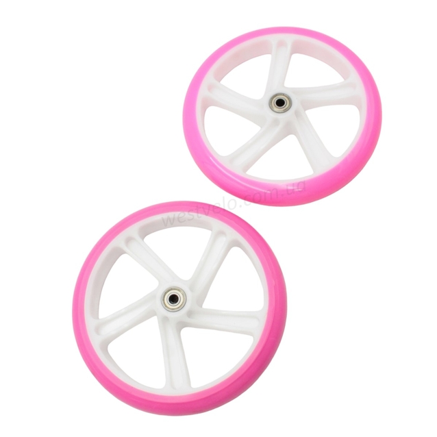 Колесо дитячого 2-х кол. самоката Best Scooter, Ø200мм, поліуретан рожево-біле (2007) фото westvelo.com