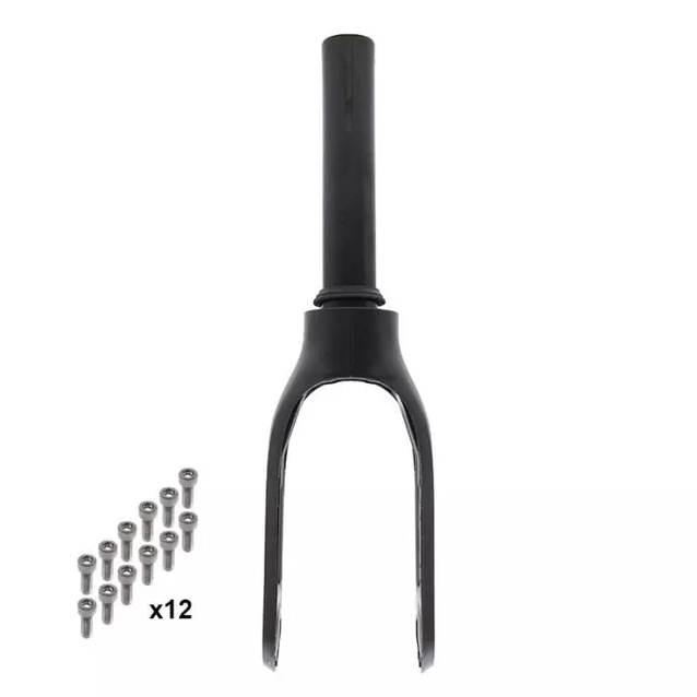 Вилка для електросамоката, з пластиковою накладкою, Ø28.6мм, шток L-140мм, чорна (Xiaomi M365/PRO/PRO2/1S/Lite) фото westvelo.com