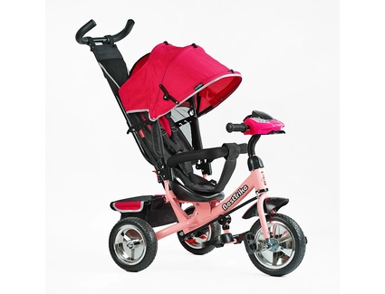 Дитячий велосипед 3-х колісний з батьківською ручкою, з дашком, колеса - EVA (піна) Best Trike 6588/63-768 рожевий