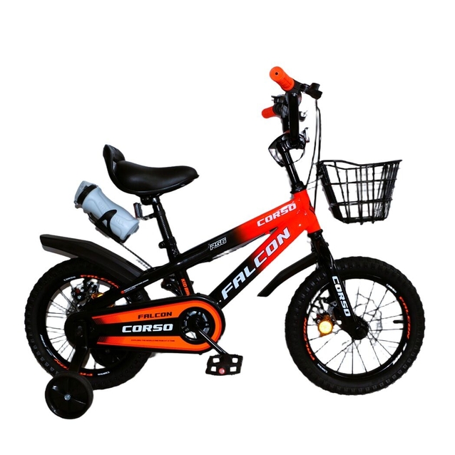 Дитячий велосипед 14 ST Corso «FALCON» FC-14219, дискові гальма, чорно-червоний фото westvelo.com