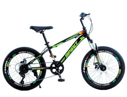 Велосипед 20 ST Corso «SPIRIT» ST-53088 сталь 11", (к-т SHIMANO) чорно-салатовий