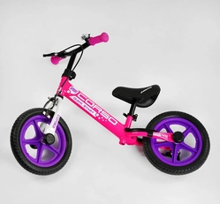 Велобіг 12 Corso, колеса - EVA (піна), сталева рама 74822 ручне гальмо, рожево-фіолетовий, підставка для ніг, підніжка