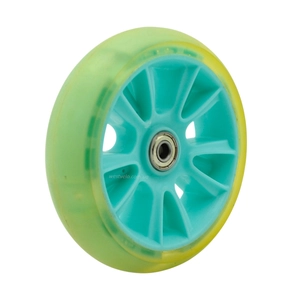 Колесо самоката дитячого поліуретан Ø135мм, діодне, блакитний