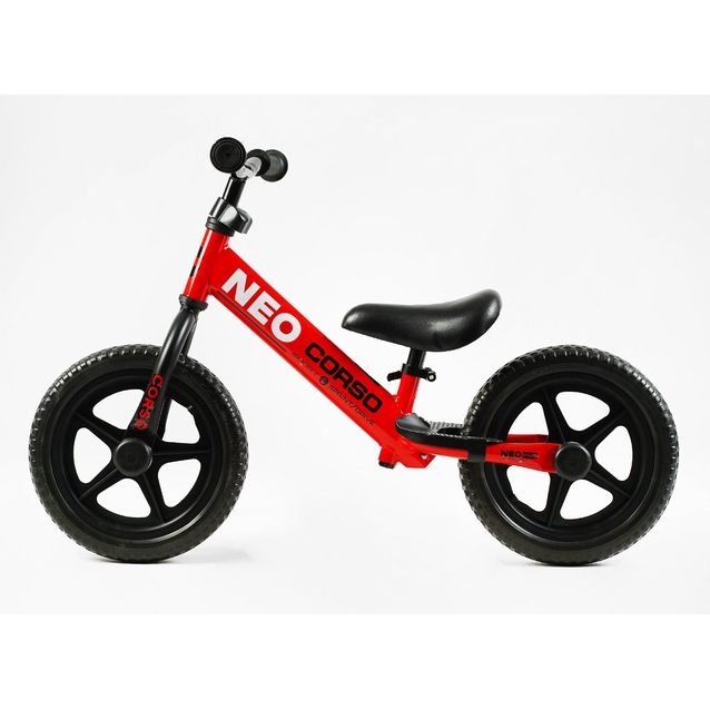 Велобіг 12 Corso, колеса - EVA (піна), сталева рама «NEO» EN-52360 червоний, підставка для ніг фото westvelo.com