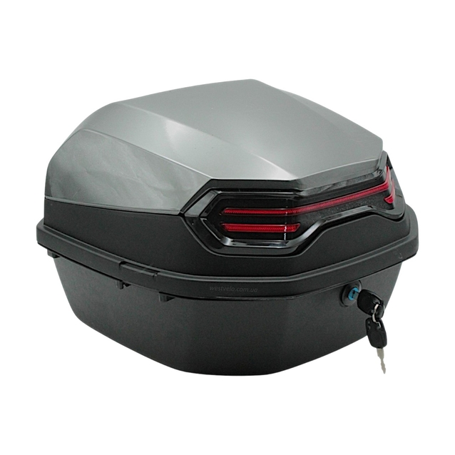 Кофр (багажник) для мотоцикла задній ROBIK 48 (400х400х280) 45L графіт з катафотом фото westvelo.com