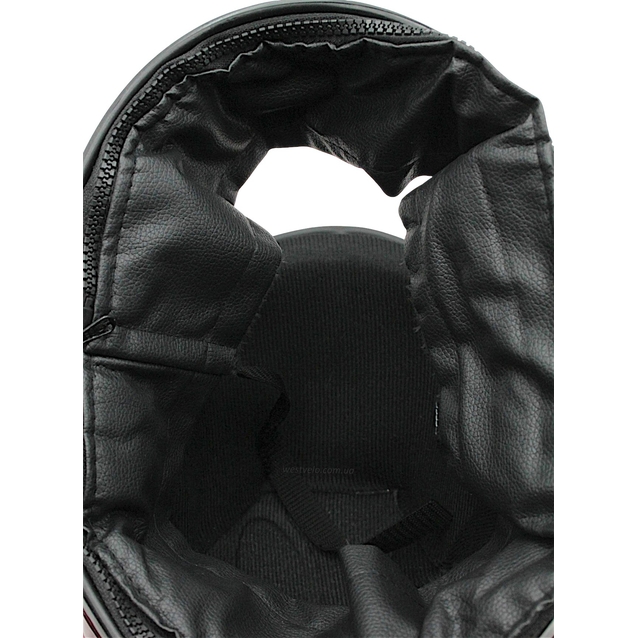 Мото шолом, закритий "CNJM" YELE, інтеграл, червоний глянець з чорно-сірим малюнком, з коміром фото westvelo.com