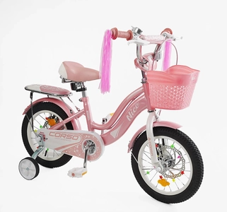 Дитячий велосипед 14 ST Corso «NICE» NC-14362 дискові гальма, рожевий