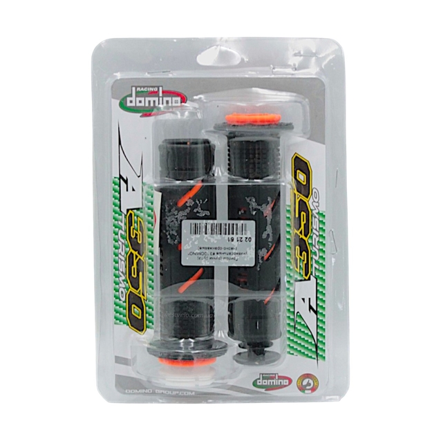 Мото гріпси DOMINO універсальні (тип3) чорно-помаранчеві фото westvelo.com