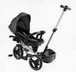 Дитячий велосипед 3-кол з батьківською ручкою, з даш, PU BestTrike «MARCO» 9155/603-85 біло-сірий (зірочки), поворотне сидіння, складне кермо, кошик, телескопічна ручка, фара музична фото westvelo.com