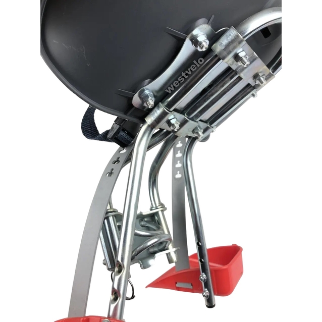 Крісло дитяче, пластик, на стакан руля, з спинкою + підніжки, сіре фото westvelo.com