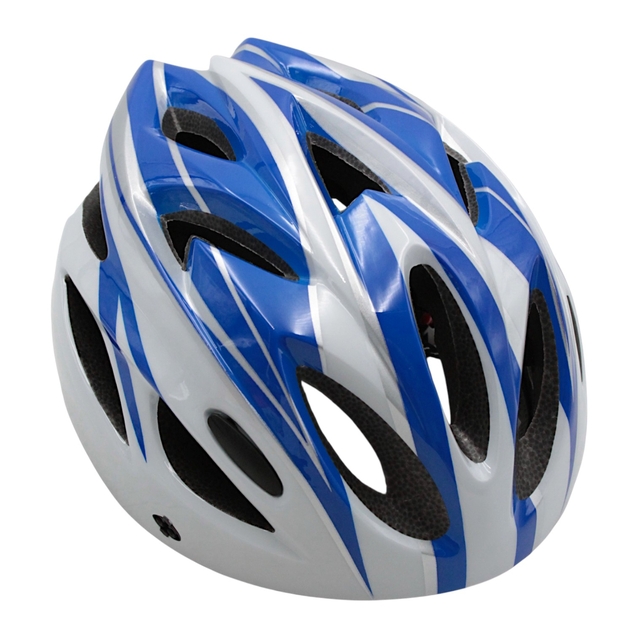 Вело шолом "TK Sport" 074 (56 см) з мигалкою, біло-синій фото westvelo.com