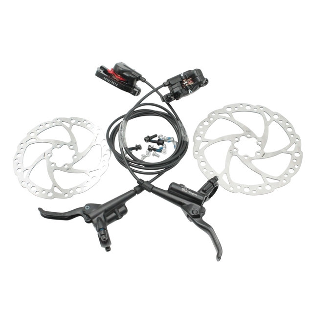 Гідравлічні гальма LOGAN Premium (2 супорта F180/R160 + 2 диски Ø160, Ø180) L-77-L-152 фото westvelo.com