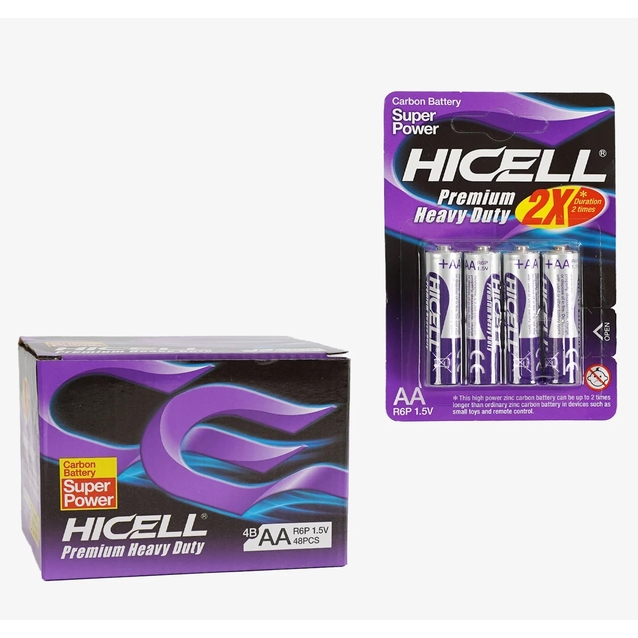 Батарейки пальчикові «Hicell» C 66690, АА 1,5V (4шт) фото westvelo.com