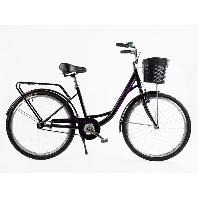 Міський велосипед 26 ST Corso «TRAVEL» TL-26523 сталь 16,5", темно-фіолетовий (+к(чорний)/к/б) фото westvelo.com