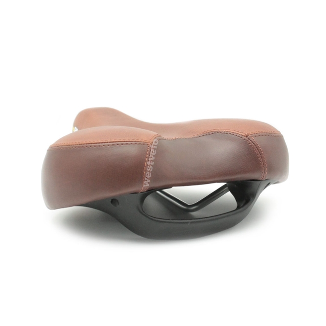 Сідло мтв на глагол Velo Plush VL-6221, коричневе широке з ручкю. фото westvelo.com