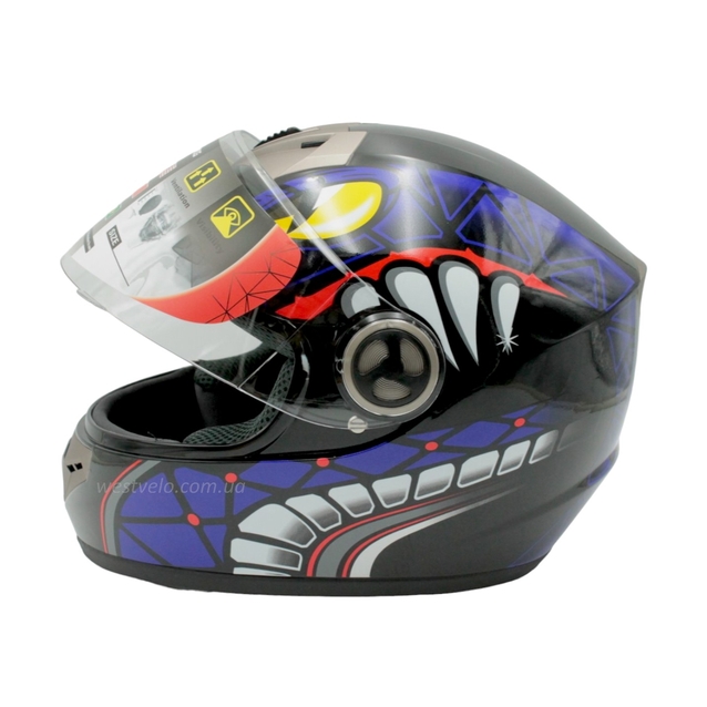 Мото шолом, закритий (L) "IBK" Інтеграл, 101-1, чорно-синій глянцевий фото westvelo.com