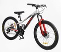 Велосипед 24 AL Corso «KORD» KD-52090 алюміній 11", (к-т SHIMANO) чорно-біло-червоний