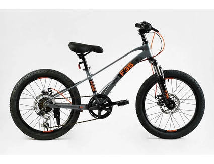 Велосипед 20 MG Corso «F35» MG-20415 магній 11", (к-т SHIMANO) сіро-помаранчевий