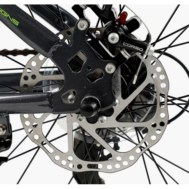 Велосипед 27.5 ST Corso «GENESIS» GS-27503 сталь 15", (к-т Saiguan) графітово-салатовий фото westvelo.com