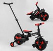 Велобіг-трансформер, 2-кол з батьківською ручкою, PU 10 BestTrike алюміній 23031 чорно-червоний, складний, батьківська ручка, знімні педалі фото westvelo.com