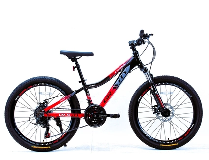 Велосипед 24 AL Corso «GRAVITY» GR-24421 алюміній 12", (к-т SHIMANO) чорно-червоний