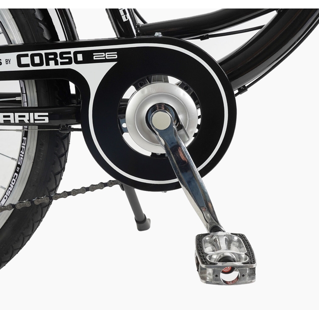 Міський велосипед 26 ST Corso «POLARIS» PS-80110 сталь 16,5", (к-т SHIMANO) чорний (+к/к/б) фото westvelo.com