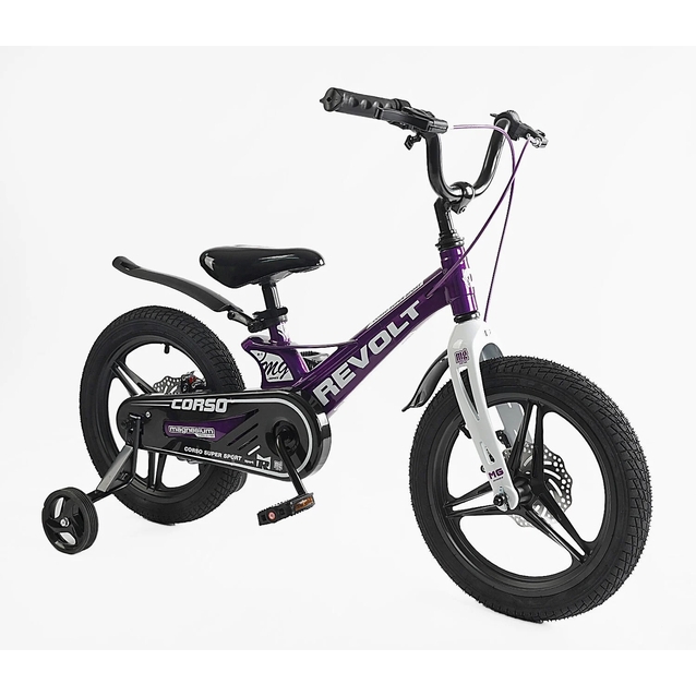 Дитячий велосипед 16 MG Corso «REVOLT» MG-16321, магнієва рама, фіолетово-білий фото westvelo.com