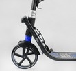 Самокат дитячий 2-х колісний, PU Best Scooter  L-50267 чорно-синій, Ø200mm, ФАРА, 2 амортизатори, затискач керма, ручне гальмо