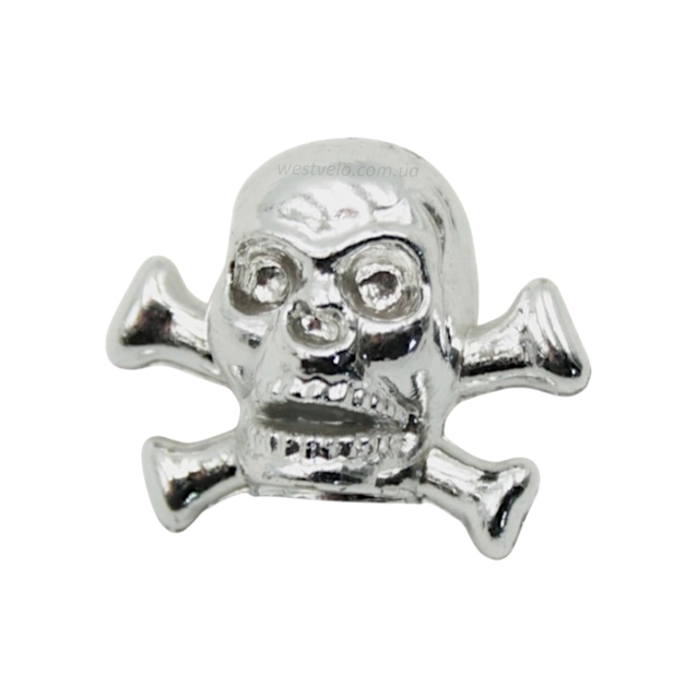 Ковпачок камери, пластик (череп), срібний фото westvelo.com