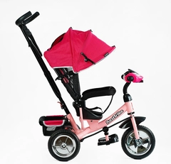 Дитячий велосипед 3-х колісний з батьківською ручкою, з дашком, колеса - EVA (піна) Best Trike 6588/63-768 рожевий