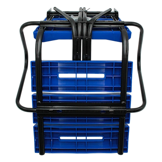 Крісло дитяче метал. на зад. багажник, "Лавочка" посилене, синє фото westvelo.com