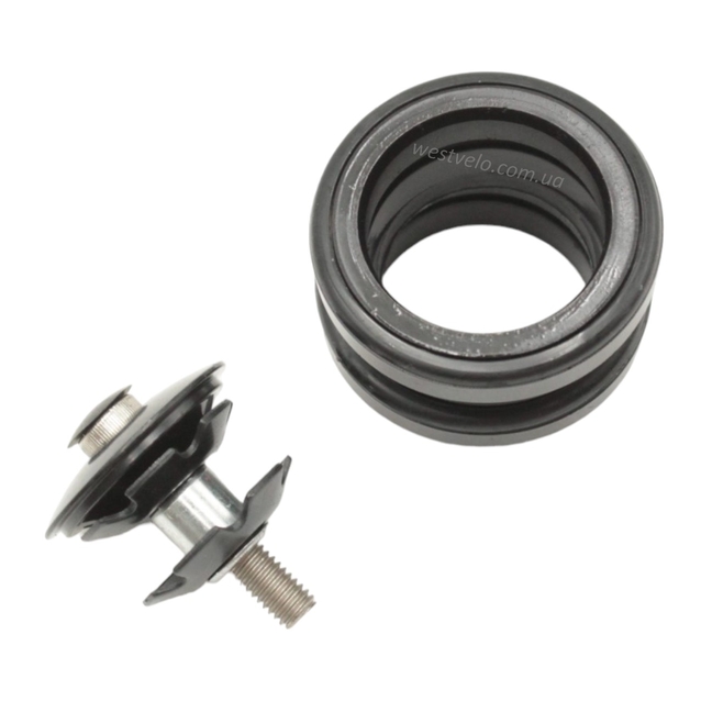 Рульовий набір мтв безрізьбовий чорний HEAD PAPTS (ST-D2-A) Ø28.6 (1-1/8") віночки з пелюстками фото westvelo.com