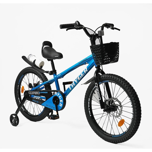 Дитячий велосипед 20 AL Corso «TAYGER»  TG-29916 алюмінієва рама, дискові гальма, синій фото westvelo.com