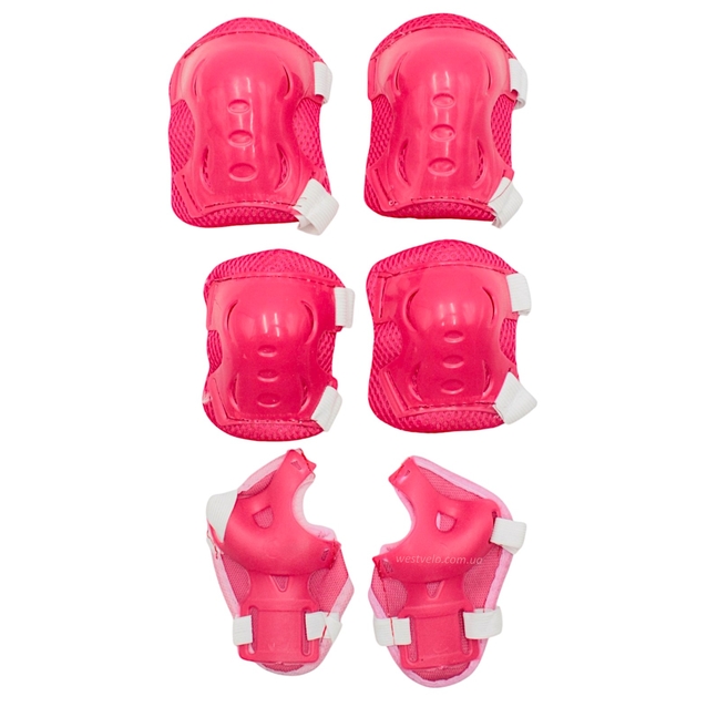 Комплект дитячого захисту у сітці 611, малиновий фото westvelo.com